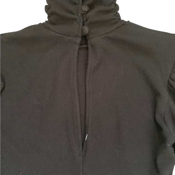 Rachel Pally Luxe Rib Eloise Black Long Sleeve Bodysuit. Size Small. - Picture 8 of 11